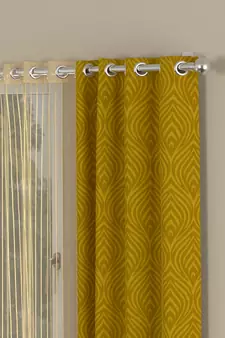 ROSARA HOME Ottoman Striped Pack of 4 Window Curtains