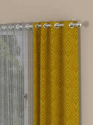 ROSARA HOME Ottoman Striped Pack of 4 Window Curtains 2