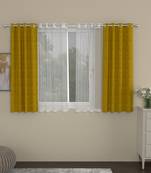 ROSARA HOME Ottoman Striped Pack of 4 Window Curtains