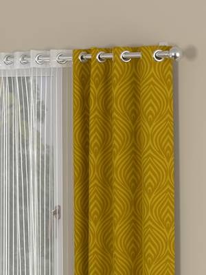 ROSARA HOME Ottoman Striped Pack of 4 Window Curtains 2