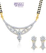 Sukkhi Traditional Marriage Gold and Rhodium plated CZ Mangal Sutra Set 