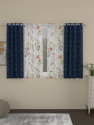 ROSARA HOME Emerald Voile Pack of 4 Window Curtains 1