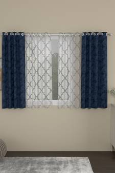 ROSARA HOME Emerald Bruno Pack of 4 Window Curtains