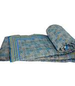 Jaipuri Design Golden Cotton Double Bed Quilt