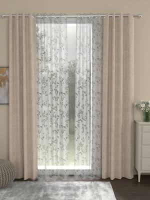 ROSARA HOME Yarn Dyed Emily Pack of 4 Door Curtains 1