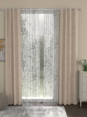 ROSARA HOME Yarn Dyed Wallace Pack of 4 Door Curtains 1