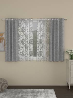 ROSARA HOME Yarn Dyed Belle Pack of 4 Window Curtains 1