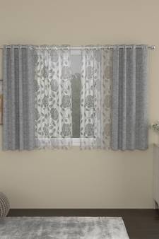ROSARA HOME Yarn Dyed Belle Pack of 4 Window Curtains