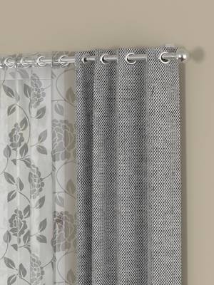 ROSARA HOME Yarn Dyed Belle Pack of 4 Window Curtains 2