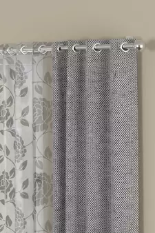 ROSARA HOME Yarn Dyed Belle Pack of 4 Window Curtains