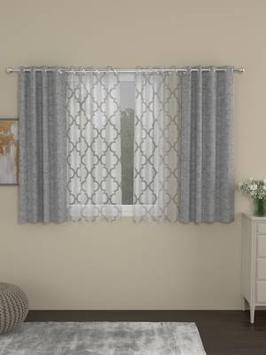 ROSARA HOME Yarn Dyed Bruno Pack of 4 Window Curtains 1