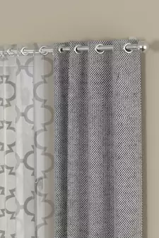 ROSARA HOME Yarn Dyed Bruno Pack of 4 Window Curtains