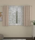 ROSARA HOME Yarn Dyed Emily Pack of 4 Window Curtains