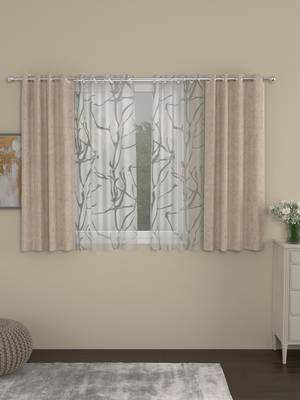 ROSARA HOME Yarn Dyed Wallace Pack of 4 Window Curtains 1
