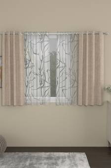 ROSARA HOME Yarn Dyed Wallace Pack of 4 Window Curtains