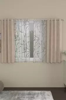 ROSARA HOME Yarn Dyed Wallace Pack of 4 Window Curtains