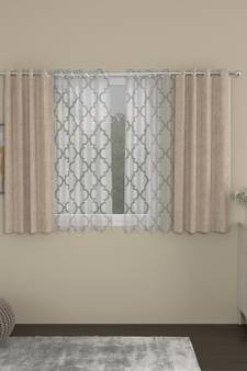 ROSARA HOME Yarn Dyed Bruno Pack of 4 Window Curtains