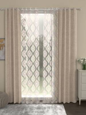ROSARA HOME Yarn Dyed ogge Pack of 4 Door Curtains 1