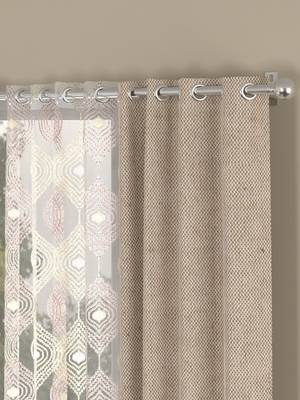 ROSARA HOME Yarn Dyed ogge Pack of 4 Door Curtains 2