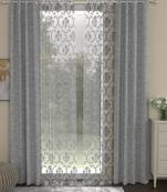 ROSARA HOME Yarn Dyed ornate Pack of 4 Door Curtains