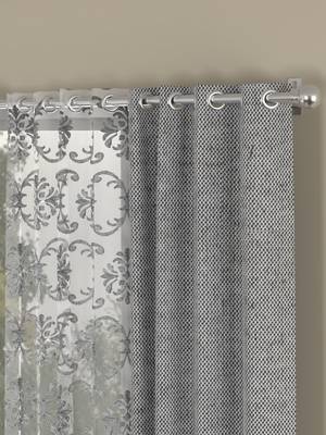 ROSARA HOME Yarn Dyed ornate Pack of 4 Door Curtains 2