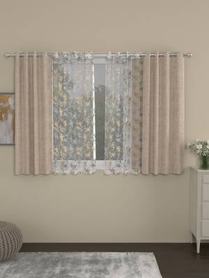 ROSARA HOME Yarn Dyed Mimosa Pack of 4 Window Curtains 1