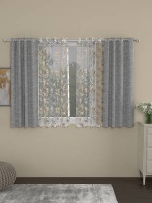 ROSARA HOME Yarn Dyed Mimosa Pack of 4 Window Curtains 1