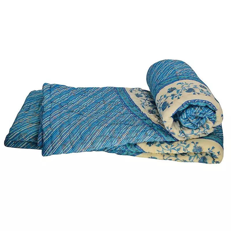 Jaipuri Block Printed Cotton Double Bed Quilt