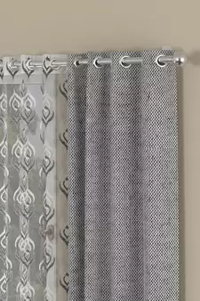 ROSARA HOME Yarn Dyed dwell Pack of 4 Window Curtains