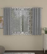ROSARA HOME Yarn Dyed ornate Pack of 4 Window Curtains