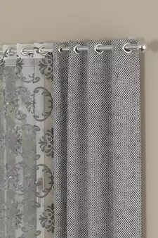 ROSARA HOME Yarn Dyed ornate Pack of 4 Window Curtains