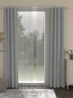 ROSARA HOME Yarn Dyed Striped Pack of 4 Door Curtains 1