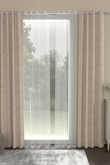 ROSARA HOME Yarn Dyed Striped Pack of 4 Door Curtains