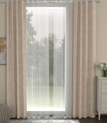ROSARA HOME Yarn Dyed Striped Pack of 4 Door Curtains