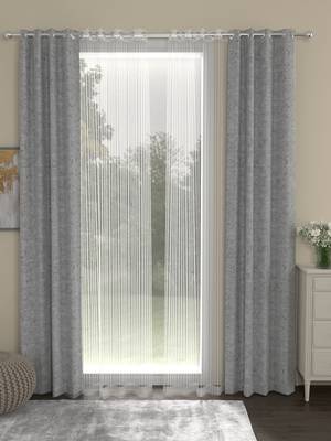 ROSARA HOME Yarn Dyed Striped Pack of 4 Door Curtains 1