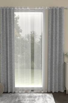 ROSARA HOME Yarn Dyed Striped Pack of 4 Door Curtains