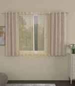 ROSARA HOME Yarn Dyed Striped Pack of 4 Window Curtains