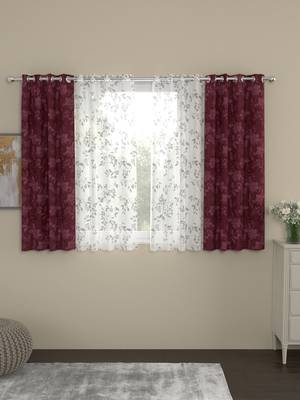 ROSARA HOME Olivia Emily Pack of 4 Window Curtains 1