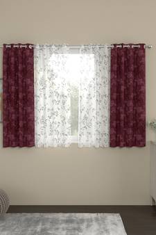 ROSARA HOME Olivia Emily Pack of 4 Window Curtains