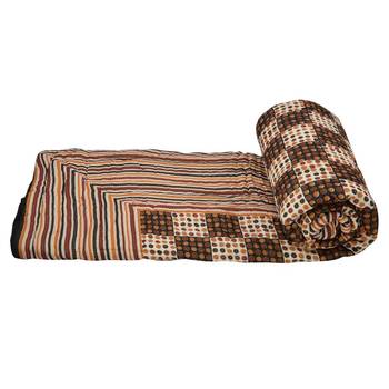 Traditional Golden Print Cotton Double Quilts 2