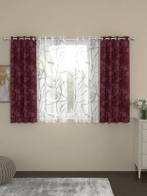 ROSARA HOME Olivia Wallace Pack of 4 Window Curtains 1