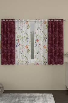 ROSARA HOME Olivia Voile Pack of 4 Window Curtains