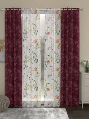 ROSARA HOME Olivia Voile Pack of 4 Door Curtains 1
