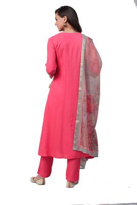 Coral Rayon Solid Kurta,Pant With Dupatta 2