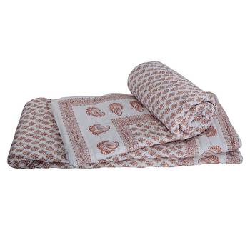 Fancy Handblock Floral Print Double Bed Razai 1