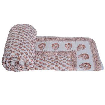 Fancy Handblock Floral Print Double Bed Razai 2
