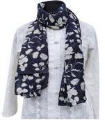 Classy Muslin Fabric Blue Printed scarf