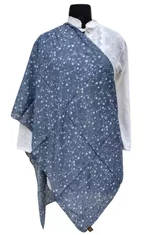 Dazzling Muslin Fabric Blue Printed scarf