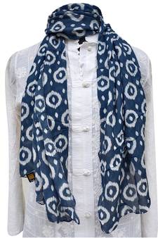 Splendid Muslin Fabric Blue Printed scarf
