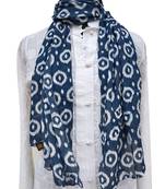 Splendid Muslin Fabric Blue Printed scarf